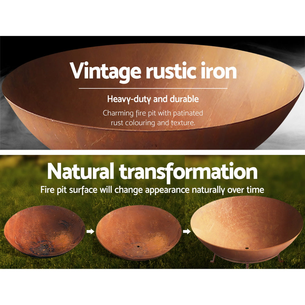 Katherine Rustic Fire Pit, 70cm Steel