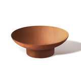 Port Elliot 80cm rustic steel fire pit bowl with a patinated rusted finish in a garden