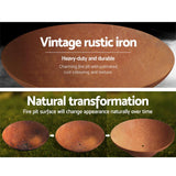 Port Elliot Rustic Fire Pit Bowl, 80cm Steel