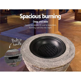 Litchfield Rustic Fire Pit Table, Round 70cm