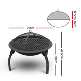Parap Folding Fire Pit BBQ, 76cm Steel