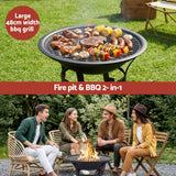 Emu Bay 2 in 1 Fire Pit, 56cm Steel