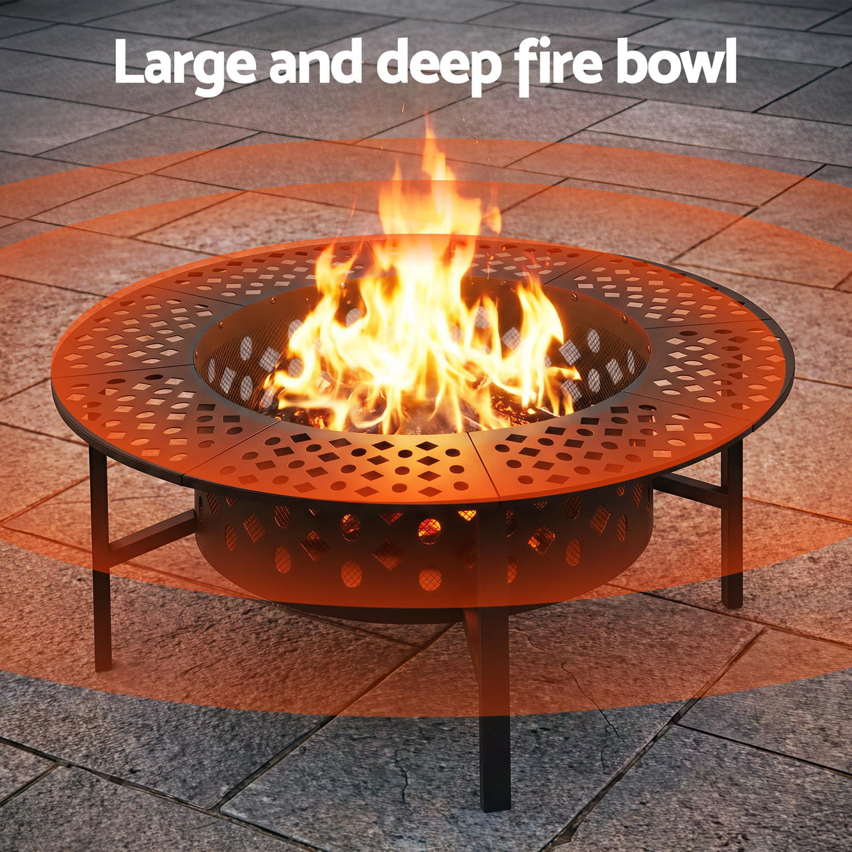 Stokes Bay 3 in 1 Fire Pit BBQ, 91cm