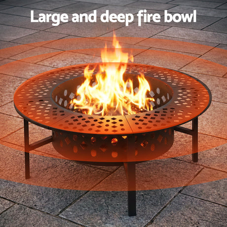 Stokes Bay 3 in 1 Fire Pit BBQ, 91cm