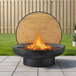 Vivonne 3 in 1 steel fire pit table with stainless steel grill plate for outdoor entertaining