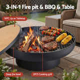 Vivonne 3 in 1 Fire Pit Table, Steel