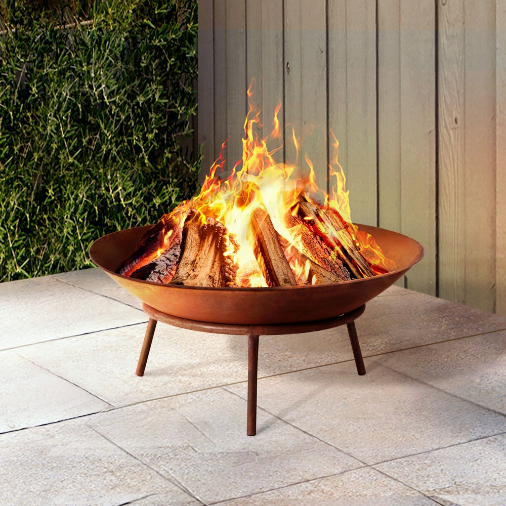 Cape Borda Rustic Fire Pit Bowl, 56cm Iron