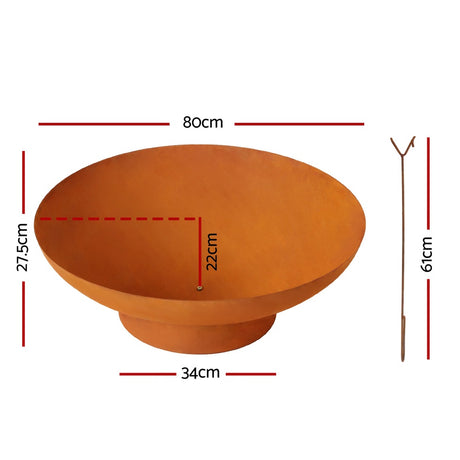 Elegant 80cm Iron Bowl Fire Pit