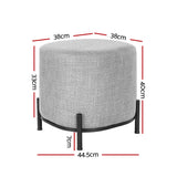 Artiss Gladstone Square Linen Foot Stool Grey — Allure Home Collections
