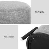 Artiss Gladstone Square Linen Foot Stool Grey — Allure Home Collections
