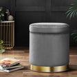 Artiss Tufted Velvet Storage Ottoman with Gold Accent Charcoal Grey Cream or Green — Allure Home Collections