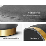 Artiss Tufted Velvet Storage Ottoman with Gold Accent Charcoal Grey Cream or Green — Allure Home Collections