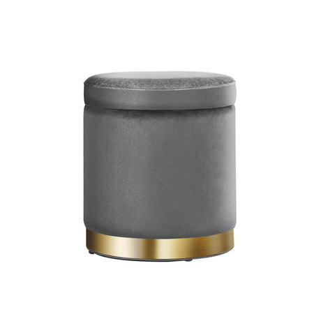 Artiss Tufted Velvet Storage Ottoman with Gold Accent Charcoal Grey Cream or Green — Allure Home Collections