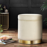 Artiss Tufted Velvet Storage Ottoman with Gold Accent Charcoal Grey Cream or Green — Allure Home Collections