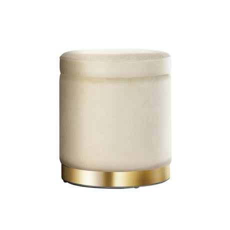 Artiss Tufted Velvet Storage Ottoman with Gold Accent Charcoal Grey Cream or Green — Allure Home Collections