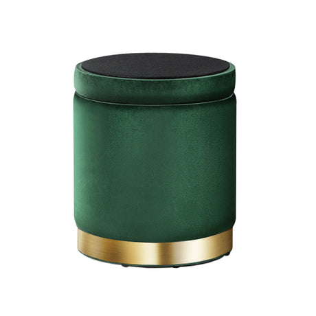 Artiss Tufted Velvet Storage Ottoman with Gold Accent Charcoal Grey Cream or Green — Allure Home Collections