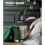 Artiss Tufted Velvet Storage Ottoman with Gold Accent Charcoal Grey Cream or Green — Allure Home Collections