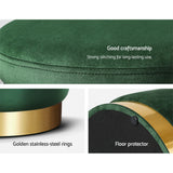 Artiss Tufted Velvet Storage Ottoman with Gold Accent Charcoal Grey Cream or Green — Allure Home Collections