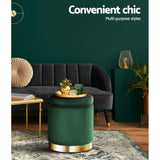 Artiss Tufted Velvet Storage Ottoman with Gold Accent Charcoal Grey Cream or Green — Allure Home Collections