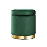 Artiss Tufted Velvet Storage Ottoman with Gold Accent Charcoal Grey Cream or Green — Allure Home Collections