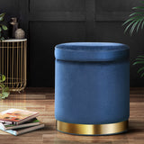 Artiss Tufted Velvet Storage Ottoman with Gold Accent Charcoal Grey Cream or Green — Allure Home Collections