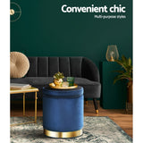 Artiss Tufted Velvet Storage Ottoman with Gold Accent Charcoal Grey Cream or Green — Allure Home Collections