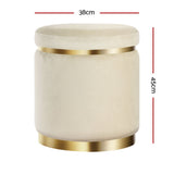 Artiss Tufted Velvet Round Ottoman Pouffe Cream Green or Navy — Allure Home Collections