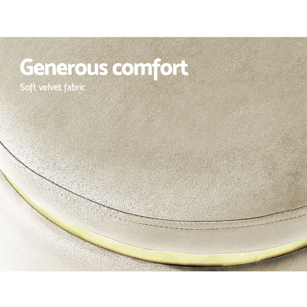 Artiss Tufted Velvet Round Ottoman Pouffe Cream Green or Navy — Allure Home Collections