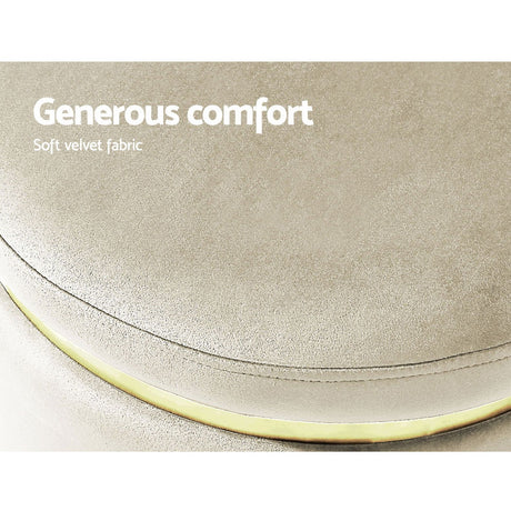 Artiss Tufted Velvet Round Ottoman Pouffe Cream Green or Navy — Allure Home Collections