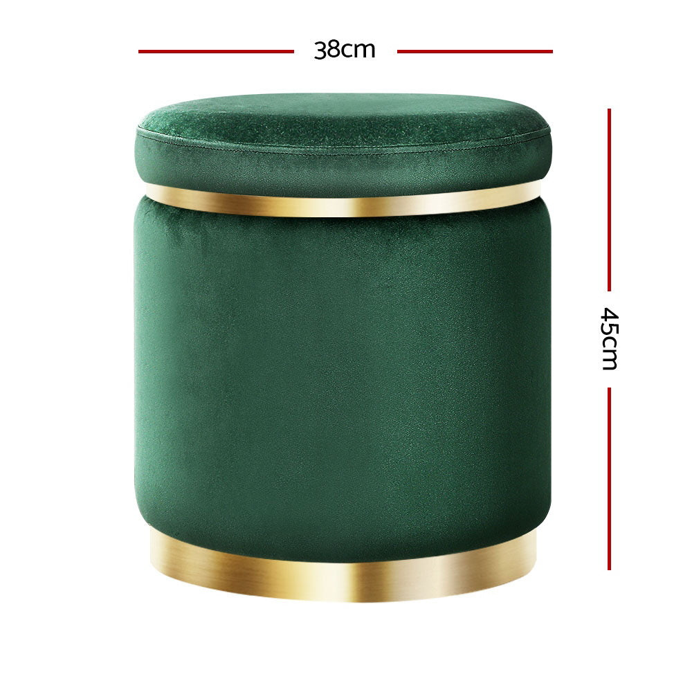 Artiss Tufted Velvet Round Ottoman Pouffe Cream Green or Navy — Allure Home Collections