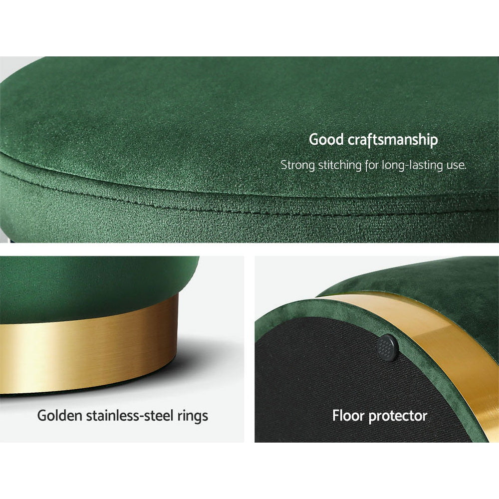 Artiss Tufted Velvet Round Ottoman Pouffe Cream Green or Navy — Allure Home Collections