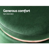 Artiss Tufted Velvet Round Ottoman Pouffe Cream Green or Navy — Allure Home Collections