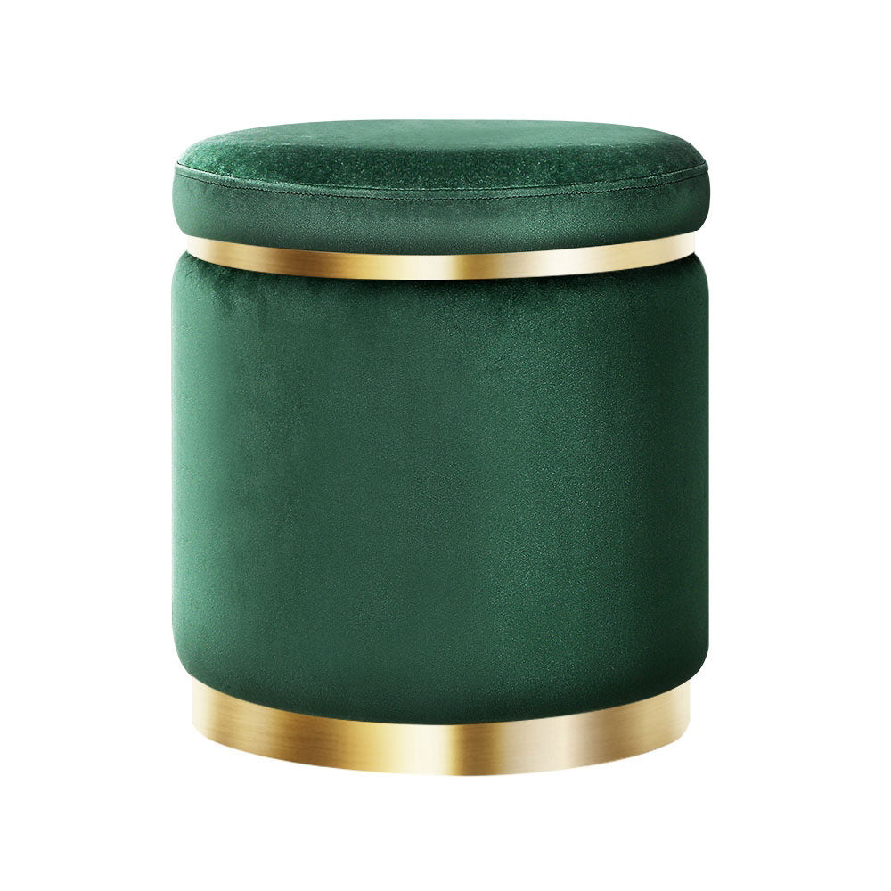 Artiss Tufted Velvet Round Ottoman Pouffe Cream Green or Navy — Allure Home Collections