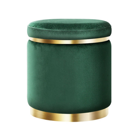 Artiss Tufted Velvet Round Ottoman Pouffe Cream Green or Navy — Allure Home Collections