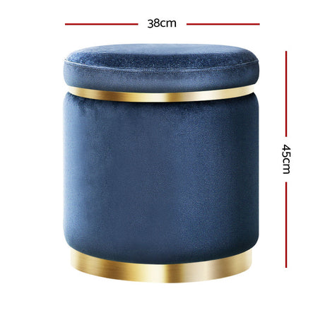 Artiss Tufted Velvet Round Ottoman Pouffe Cream Green or Navy — Allure Home Collections