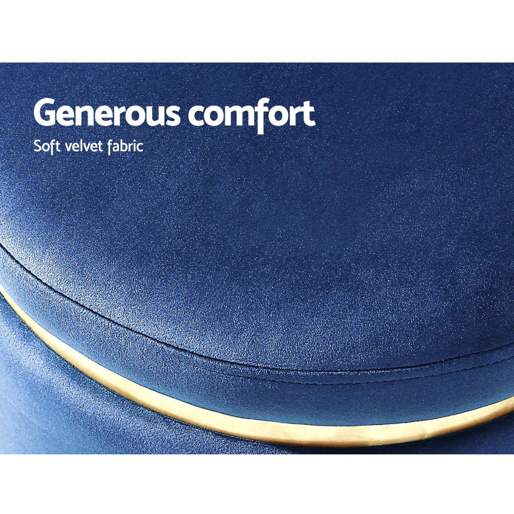 Artiss Tufted Velvet Round Ottoman Pouffe Cream Green or Navy — Allure Home Collections