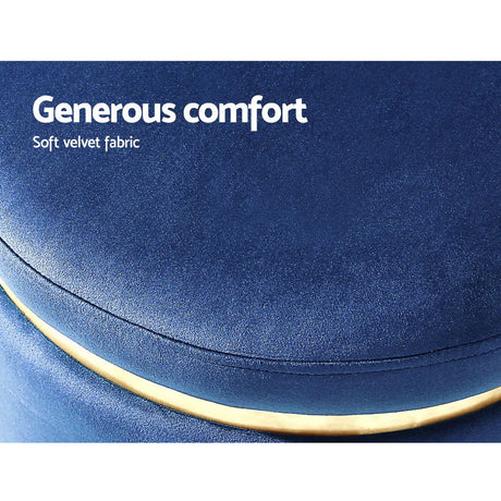 Artiss Tufted Velvet Round Ottoman Pouffe Cream Green or Navy — Allure Home Collections