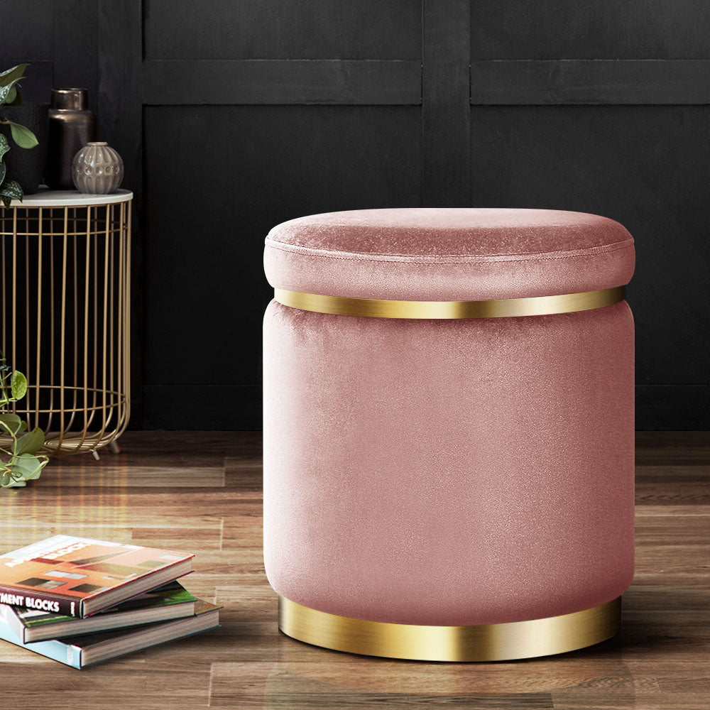 Artiss Tufted Velvet Round Ottoman Pouffe Cream Green or Navy — Allure Home Collections