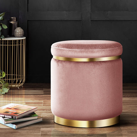 Artiss Tufted Velvet Round Ottoman Pouffe Cream Green or Navy — Allure Home Collections