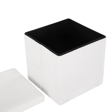 Artiss Janeska Square Teddy Fabric Storage Ottoman Foot Stool — Allure Home Collections