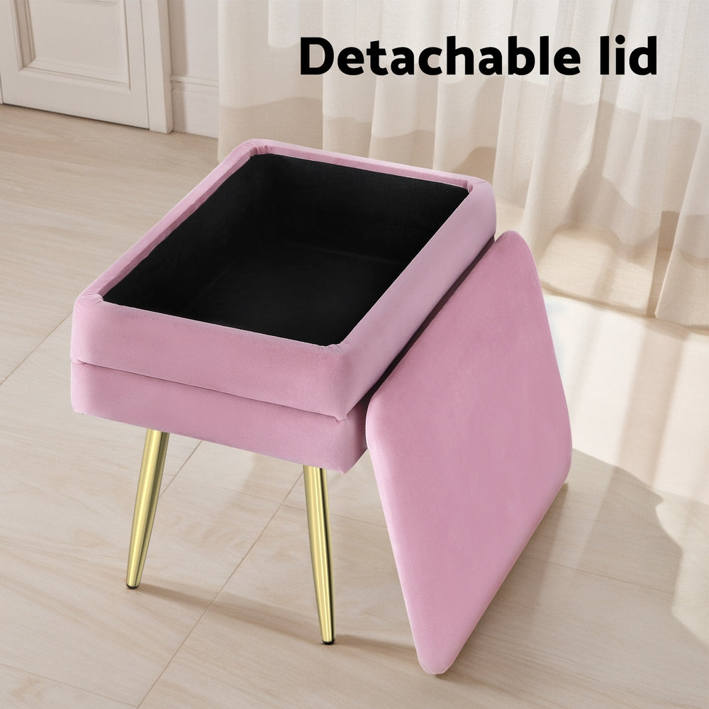 Artiss Velvet Pink Ottoman with Storage — Allure Home Collections