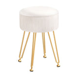 Artiss Velvet Round Ottoman with Storage White — Allure Home Collections