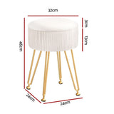 Artiss Velvet Round Ottoman with Storage White — Allure Home Collections