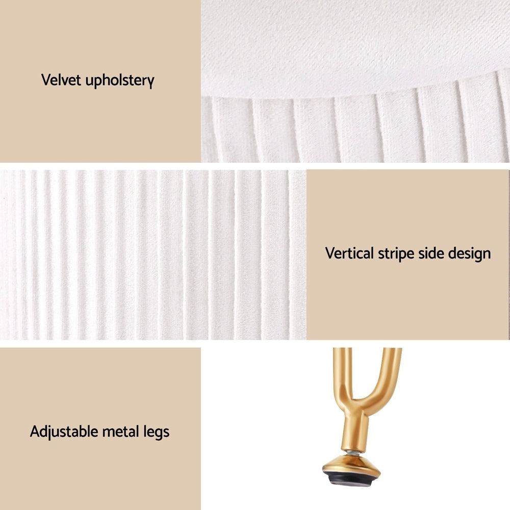 Artiss Velvet Round Ottoman with Storage White — Allure Home Collections