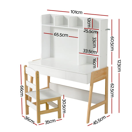 Keezi 2-Piece Kids Table and Chair Set with Storage Desk and Drawer — Allure Home Collections