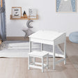 Kids Lift Top Desk and Stool Set, White