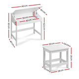 Kids Lift Top Desk and Stool Set, White