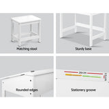 Kids Lift Top Desk and Stool Set, White