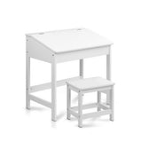 Kids Lift Top Desk and Stool Set, White