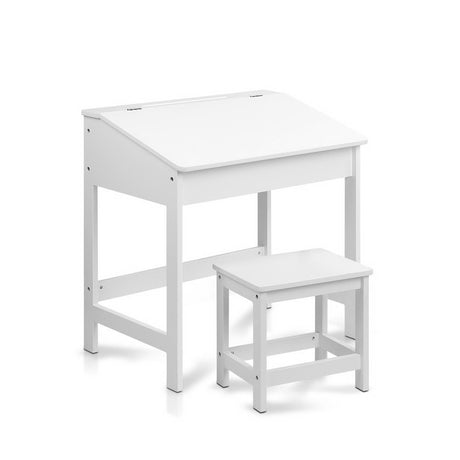 Kids Lift Top Desk and Stool Set, White